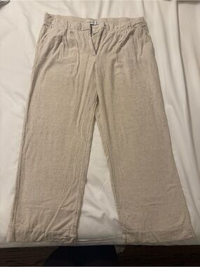A&F Sloane Linen-Blend Tailored Wide Leg Pant  Size 32 (14)
